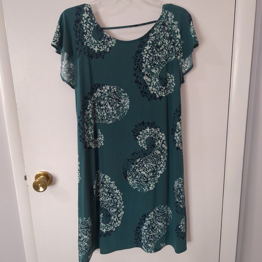 Maurice's green paisley dress